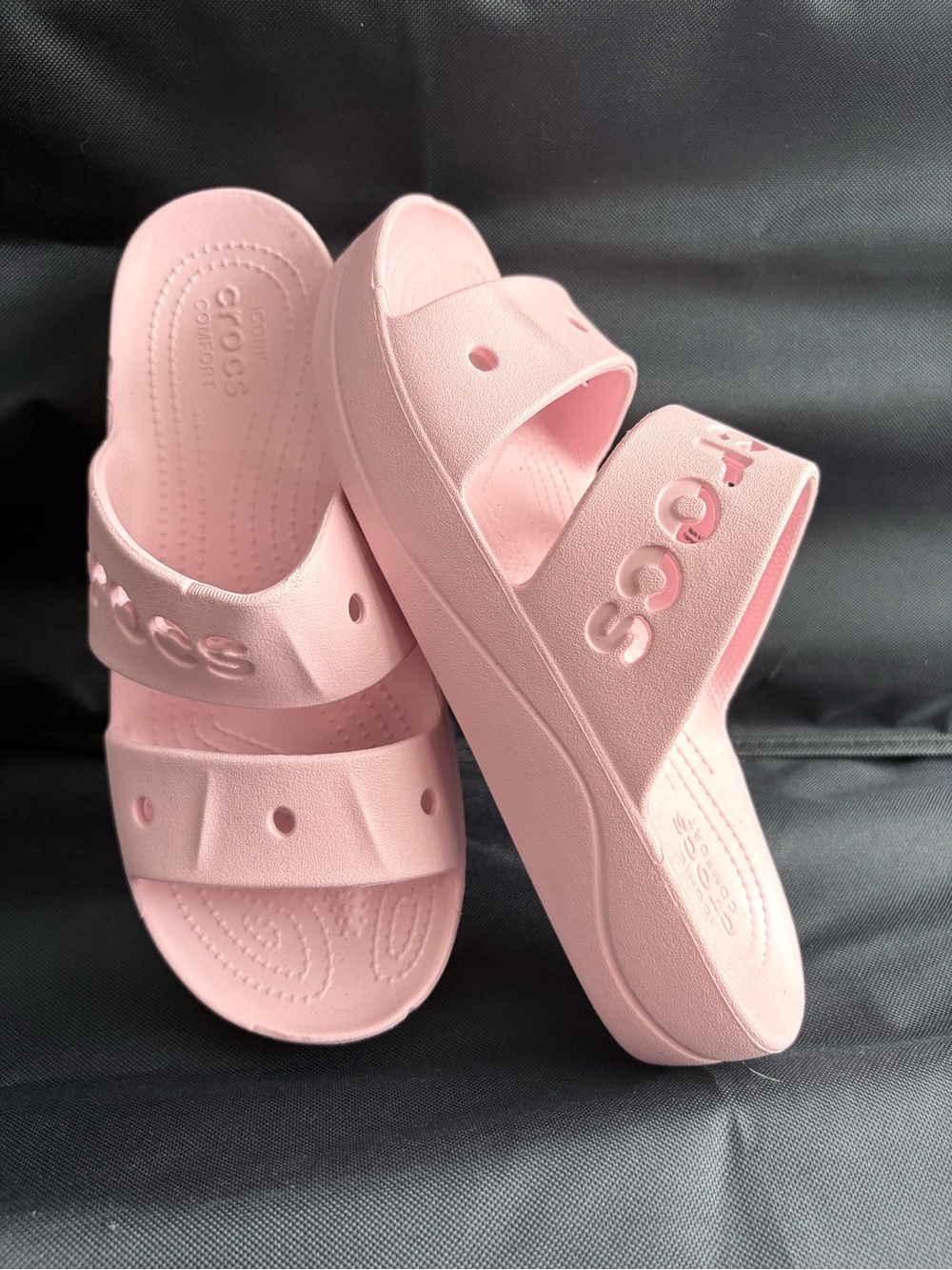 CROCS Pink Double-Strap Slide Sandals